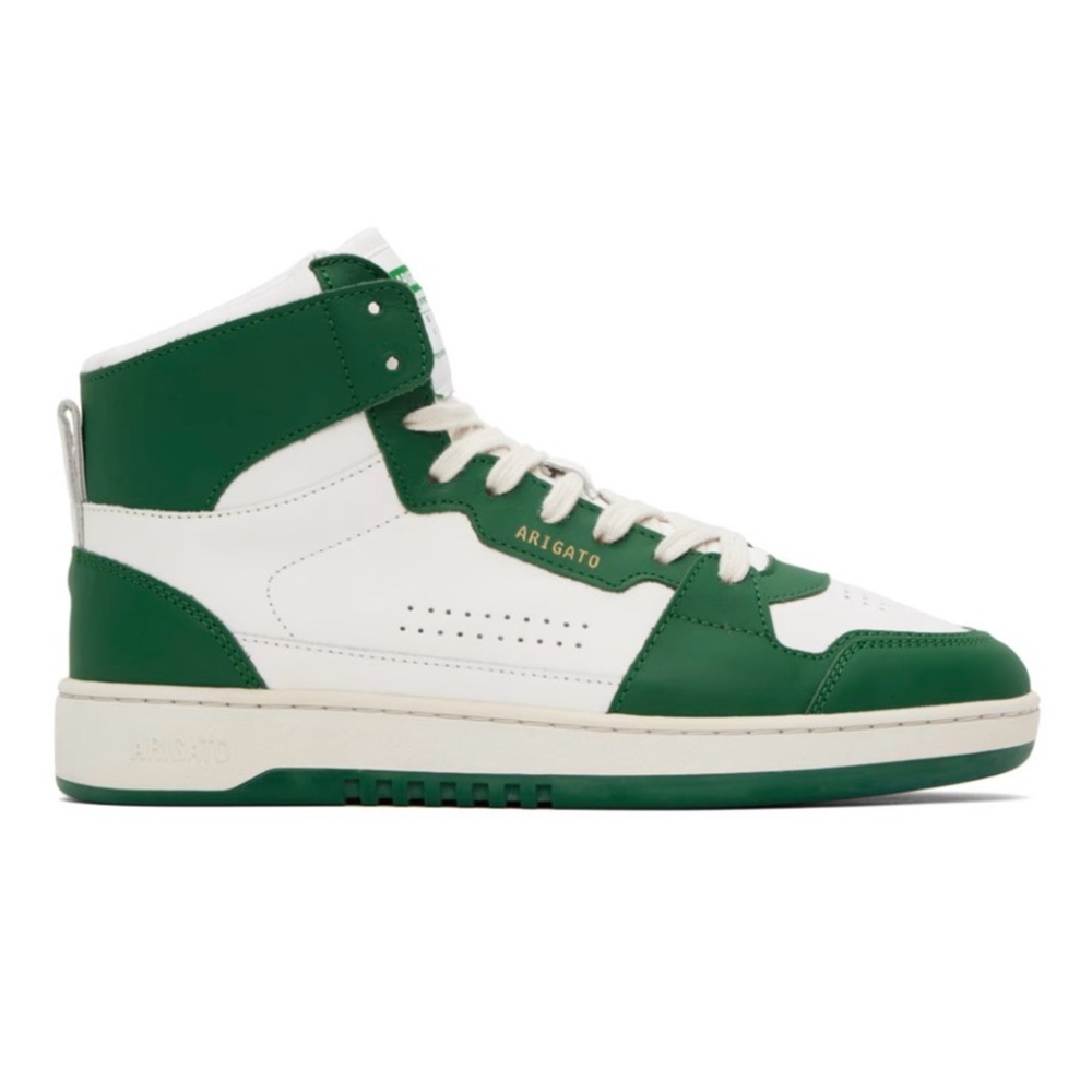 Axel Arigato Men's Green and White High-Top Sneakers
